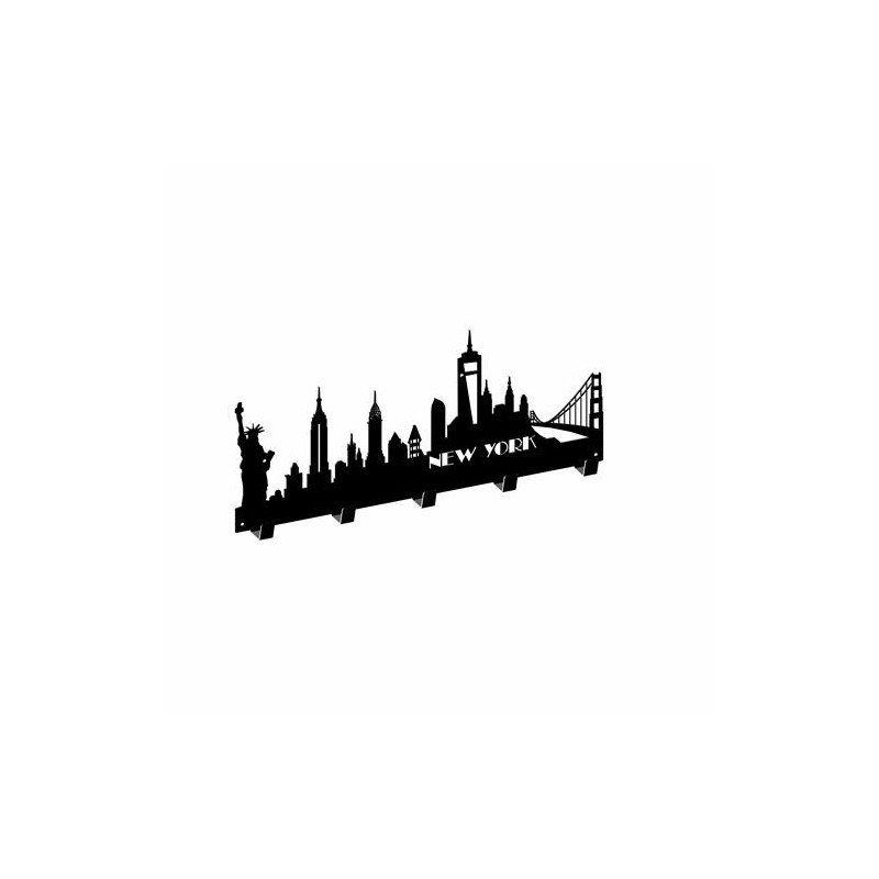 Perchero - New York, grande, negro estructural