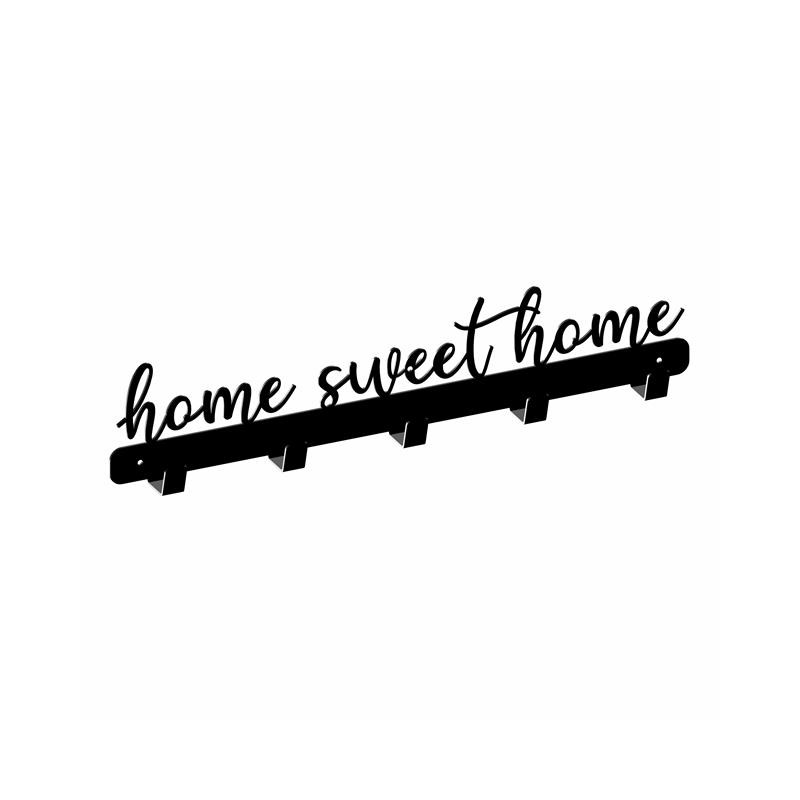 Perchero - home sweet home, negro estructural