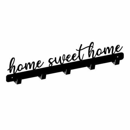 Perchero - home sweet home, negro estructural