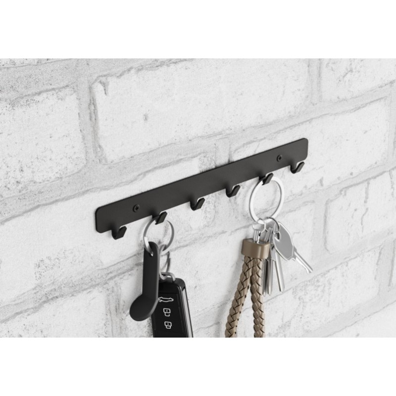 Guarda llaves pared metal negro (25x13x35cm)