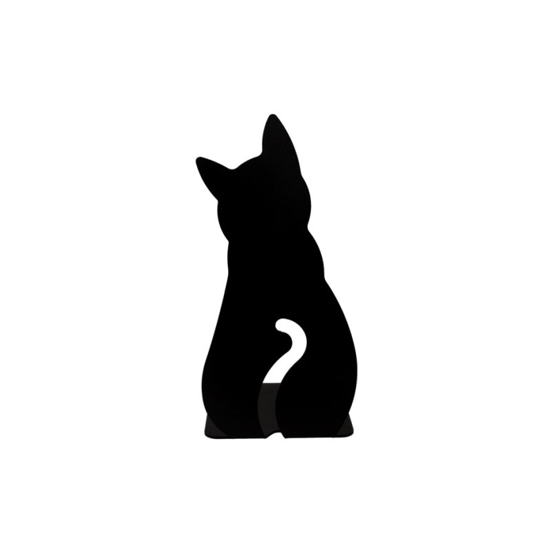 Soporte para libros - gato, negro estructural