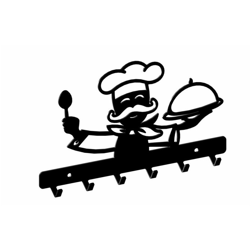 Perchero - chef, negro estructural - con metal