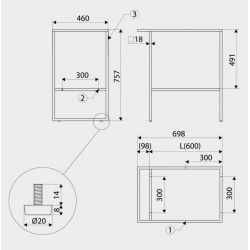 Estructura metálica para baños SR16
