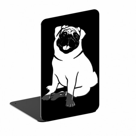 Soporte para libros - perro carlino, negro estructural