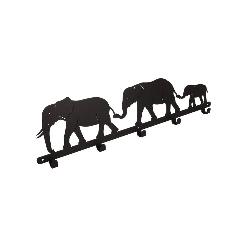 Perchero - elefantes, negro estructural