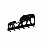 Perchero llaves - elefantes, negro estructural