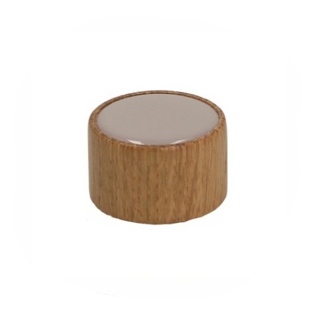 Pomo GD17, madera FSC® + decor marrón claro