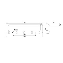 Perchero WS48 con estante, negro estructural