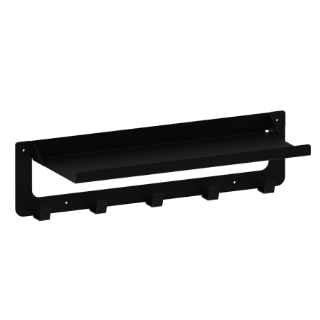 Perchero WS48 con estante, negro estructural