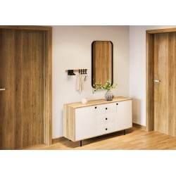 Perchero AD38 con estante, roble y negro estructural
