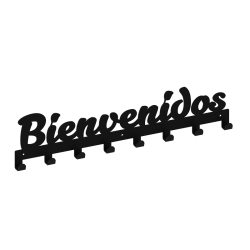 Perchero - bienvenidos, negro estructural - Decora con metal